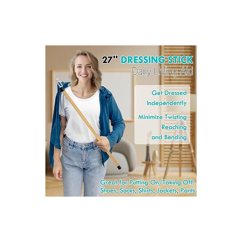 27 Inches Long Dressing Stick - Dressing Aid for Clothes,