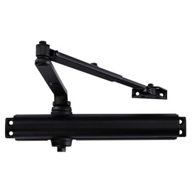 Heavy Duty Commercial Door Closer - LYNN HDWR Model # LH8016 (US19 Matte Black)- Surface Mounted, Grade 1, Cast Aluminum, UL 3 Hour Fire Rated and ADA for high trafic doorways & storefronts