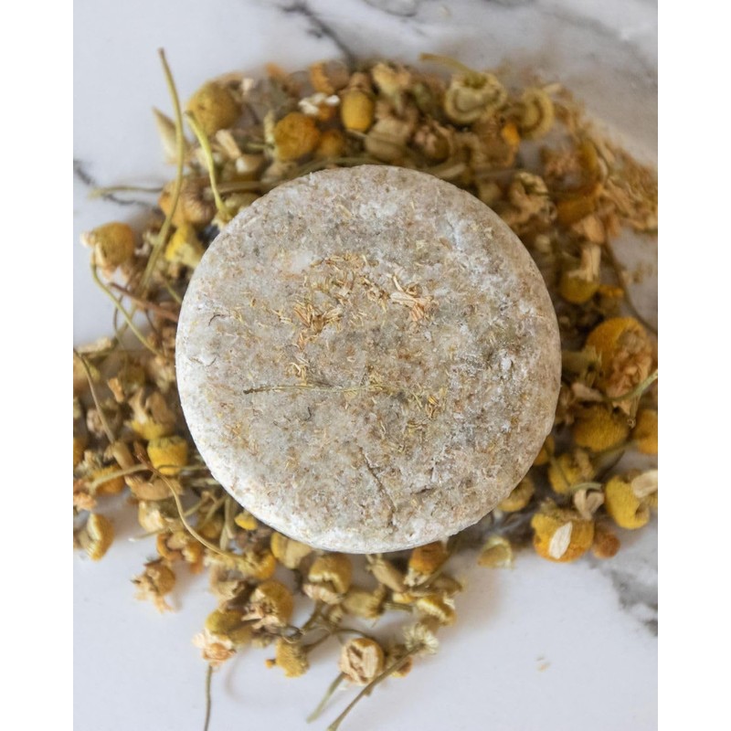 SHAMPOO SÓLIDO ACLARANTE DE MANZANILLA, 70g.