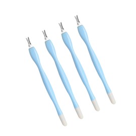 4 Pcs Cuticle Trimmer Pusher Remover, Rubber Tip Gentle on Nail Bed, Stainless Steel Cuticle Remover, Manicure Tool for Fingernails