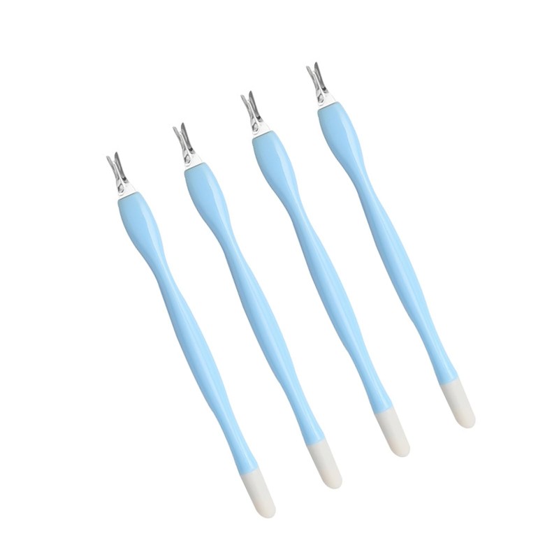 4 Pcs Cuticle Trimmer Pusher Remover, Rubber Tip Gentle on