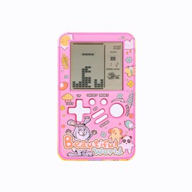 CZT Mini Brick Game Video Game Console Handheld Console Kids Puzzle Console 23 x 99 Retro Vintage Games Indoor Toy Consumer Electronics Outdoor Toy Gifts (Pink)