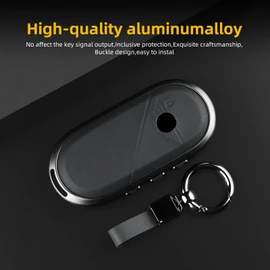 KUNGKIC Aluminum Alloy Leather Protector Smart Key Case Keychain for Mini Cooper S F65 F66 F67 Countryman U25 ACEMAN J05