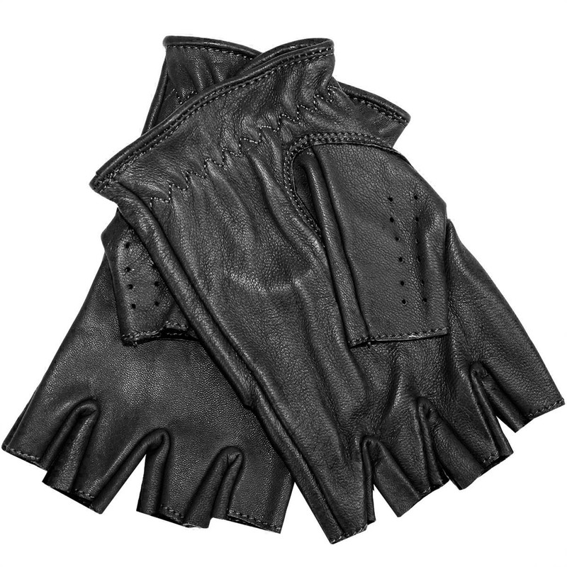 German Wear Driving Half Finger Fingerless Driving Gloves Leather Gloves