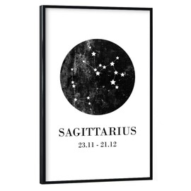 artboxONE Poster with Black Frame 30 x 20 cm Typography Sagittarius 3" - Image Zodiac Astrology Birthday
