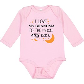 inktastic I Love My Grandma To the Moon and Back Long Sleeve Creeper Newborn 0080 Pink 2964f