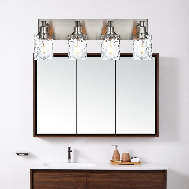 BONLICHT Modern Bathroom Light Fixtures in Brushed Nickel Finish, 2