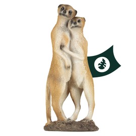 VERDOBA - Pair of Meerkat Figures Made of Resin - Weatherproof Garden Figures for Outdoor Use Large - Hand-Painted Garden Figurine - Decorative Garden Figures for Outdoor Use