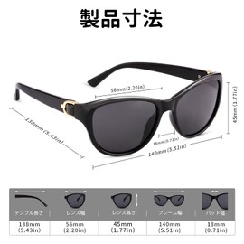 LVIOE Women's Sunglasses, Polarized Lenses, UV400, UV Protection, For Driving, Sports, Fishing, Climbing, Black