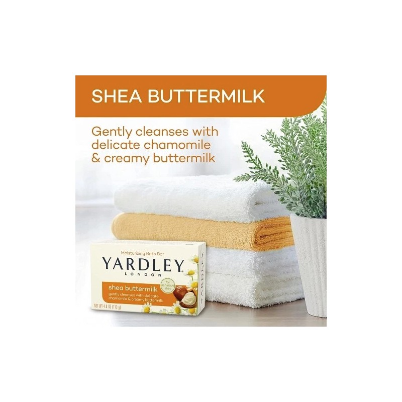 Yardley London Sensitive Skin Shea Buttermilk 4 Oz Bar Soap