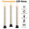 Da by 3 Pcs Flickering Flameless Battery Operated Taper Candle-Window