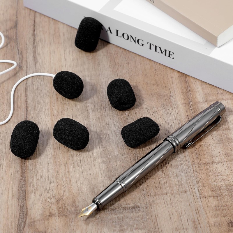 10 Pack Microphone Covers Foam, Lapel Headset Microphone Windscreen Sponge