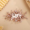 Lenjicons Luxury Rhinestone Leaf Flower Hair Comb White Flower Rhinestone