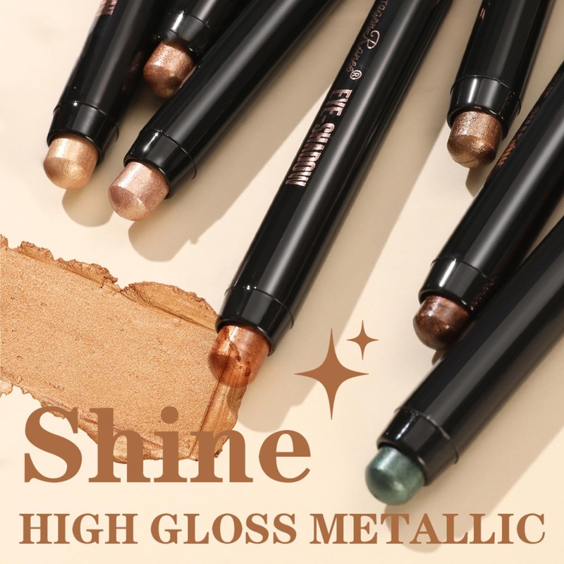 12PCS Eye Shadow Sticks Set, Waterproof Eyeshadow Stick, Highlighting Pigmented