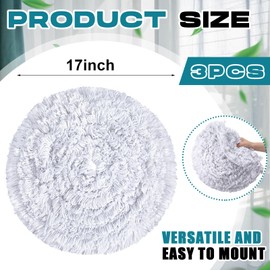 Tioncy 3 Pcs 17 Inch Carpet Bonnet Pads Rayon Blend Commercial Carpet Scrubber Brush Abrasion Absorbency Grade Rug Scrubber for Aggressively Loosen Rug Soil
