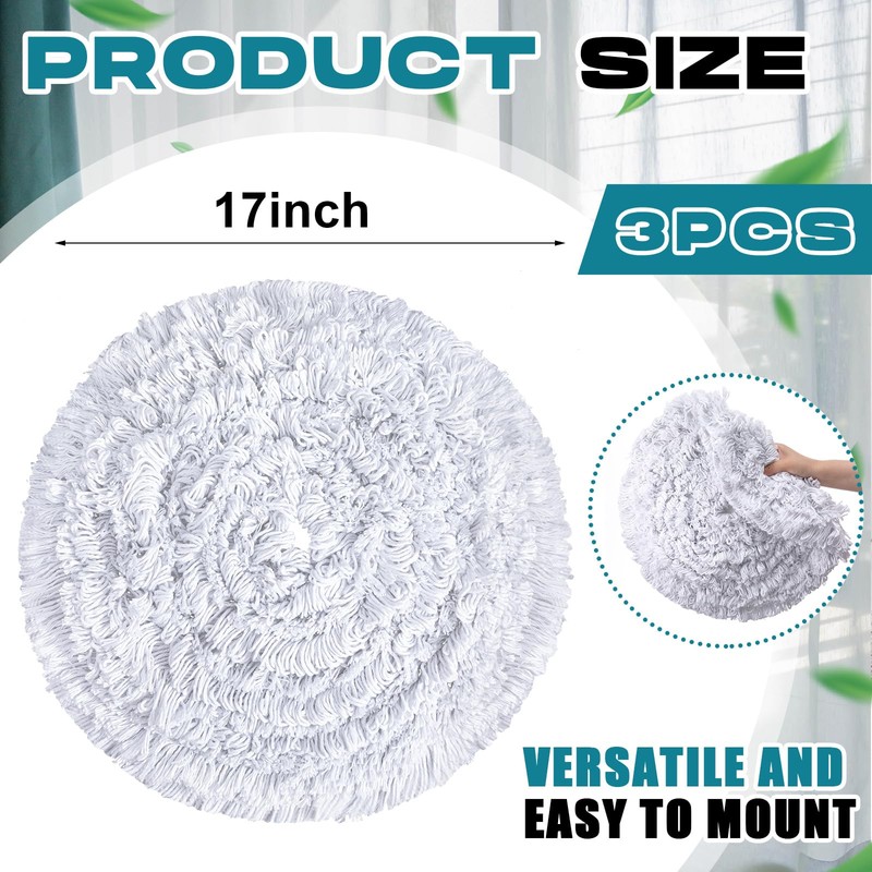 Tioncy 3 Pcs 17 Inch Carpet Bonnet Pads Rayon Blend