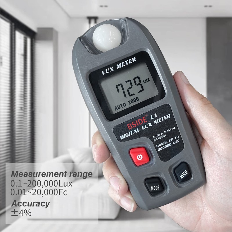 BSIDE Light Meter Digital Illuminance Meter 0.1-200,000 Luxmeter Environment Luminometer