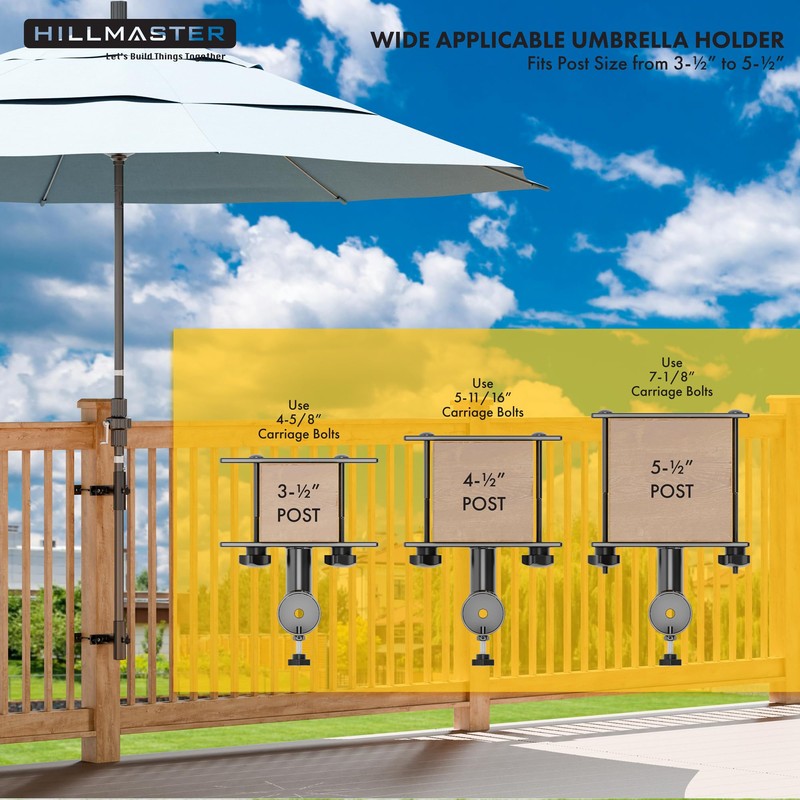 Patio Umbrella Holder Parasol Holder for Deck Railings Outdoor Umbrella
