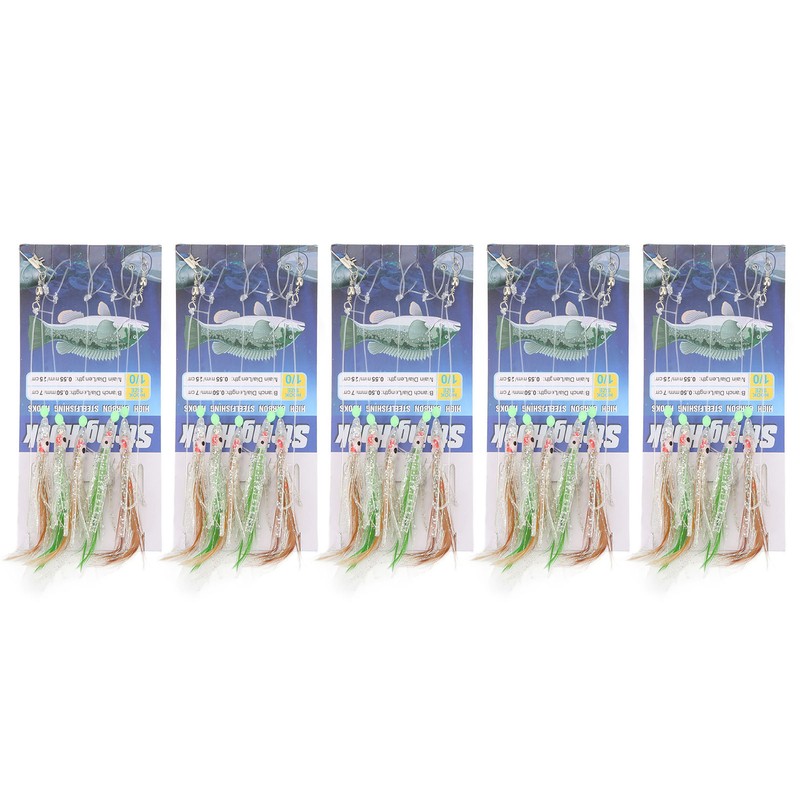 5 Set Octopus Simulation Fishing Rigs Luminous Fishing Lure Bait