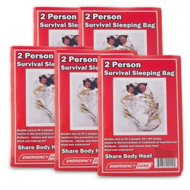 Emergency Zone 2 Person Reflective Sleeping Bag. 5 Pack