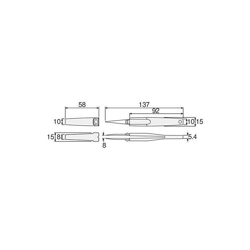 Hozan ESD Grip Tweezers, Non-slip Elastomer Grip, Anti-static, Tip Width
