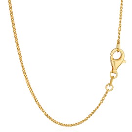 NKlaus Diamond shine in gold: 925 silver yellow gold plated, diamond-coated curb chains, 42 cm, 45 cm, 50 cm, 1.0 mm width – elegant brilliance for any occasion, Gold