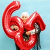 70th Birthday Balloons Red for Women, 40 Inch Giant Red