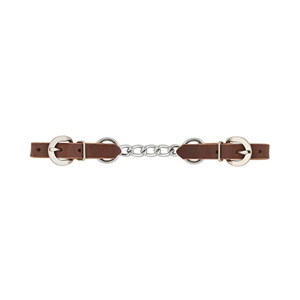 Weaver Leather Bridle Leather Heavy-Duty Single Link Chain Curb Strap Rich Brown, 4.5