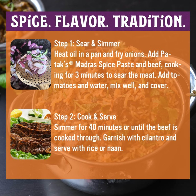 Patak’s Madras Spice Paste - Hot Indian Curry Paste with