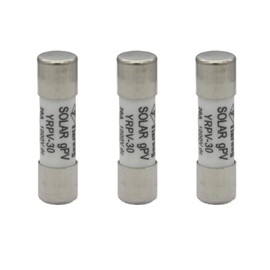 ZOOKOTO 3 Pcs 10x38mm 1000V DC Solar PV Photovoltaic Fuse 30A in line Fuse 30A UL:1000V DC In20A/40.3kA
