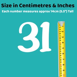 Pack of 4 House Number Wheelie Bin Stickers - Waterproof Decals - Easy-to-Apply - Recycling Boxes - Party Decorations (31)