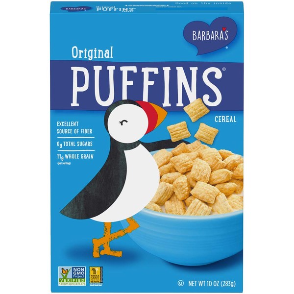 Barbara's Puffins Original Cereal, Non-GMO, Vegan, 10 Oz Box (Pack of 6)