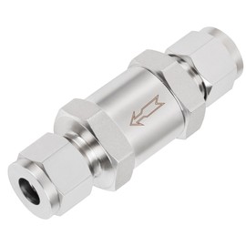 Yoebor 304 Stainless Steel Detachable Compression Check Valve 1/2" OD x 1/2" OD One Way Non-Return Valve for Water Oil Gas, 1pc