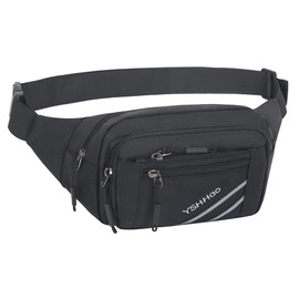 YSHHao Bum Bag Men Women Belt Bag Waterproof Waist Bag for Outdoor Travel Sports Hiking Jogging Dog Walks, black, Passport Holder