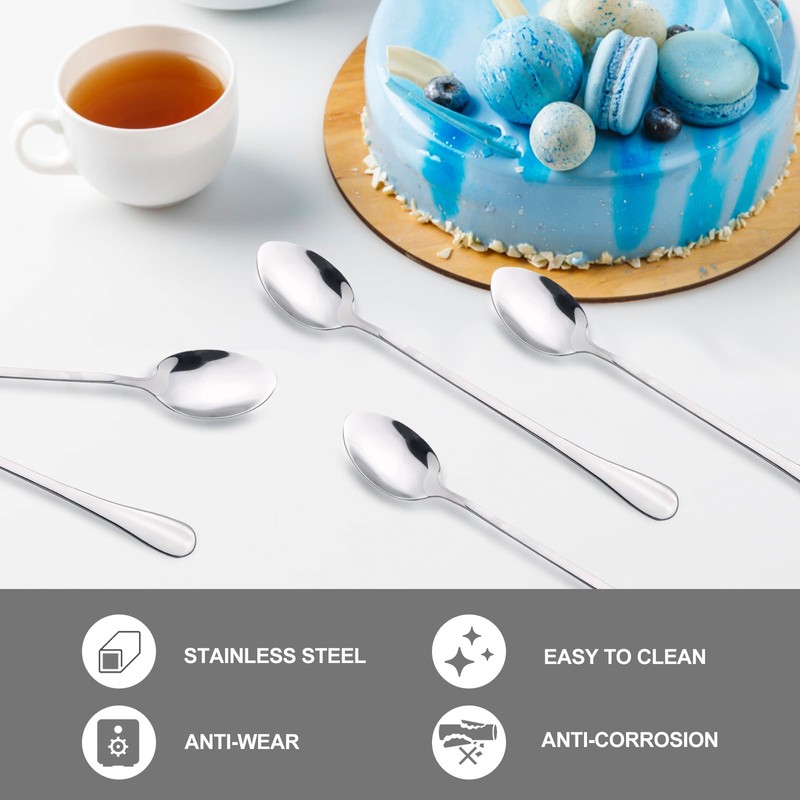12 Pcs Latte Macchiato Spoons Set Ice Cream Spoons Long