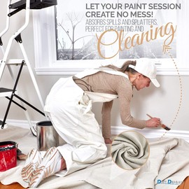 Pack of 2: All Purpose Drop Cloth Cotton Tarp 4x6 Large Canvas Tarp for Art Supplies, Drop Cloth for Painting Supplies/Paint Canvas Fabric or Couch Cover and Furniture Cover from Paint