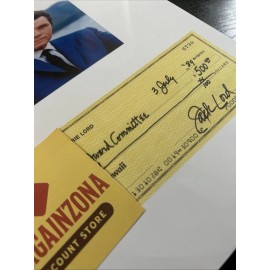 Jack Lord Signed Check Autograph COPY