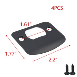 T Tulead 4PCS Black Round Corner Deadbolt Covers Strike Plate Stainless Steel Deadbolt Door Hole Covers with Screws Hole Spacing 1.61"