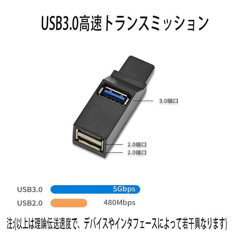 ALLVD USB Hub, 3 Ports, USB 3.0 + USB 2.0