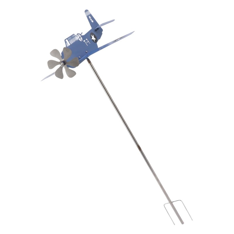 Airplane Weather Vane, Metal Wind Spinner Iron Stainless Steel Outdoor