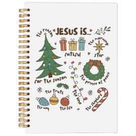 Ecezatik Christmas Notebook, Jesus Is the Season for the Season Christmas Journal, Christmas Office Gifts for Coworkers, Christmas Composition Notebook, Christmas Spiral Notebook 5.5x8.3 Inch