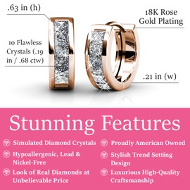 Cate & Chloe Giselle 18k Yellow Gold Plated Crystal Hoop Earrings for Women | Gold Earrings with Crystals, Fashion Jewelry for Women, Hypoallergenic, Gift For Her