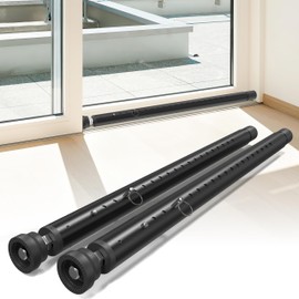 Sliding Door Security Bar,Window Inside Security Bar,17-50 Inch Adjustable Patio Glass Door/Window Lock Bar for Burglar Prevention/Child Safety,Window Stopper for Sliding/Vertical Windows - Black-2Pcs
