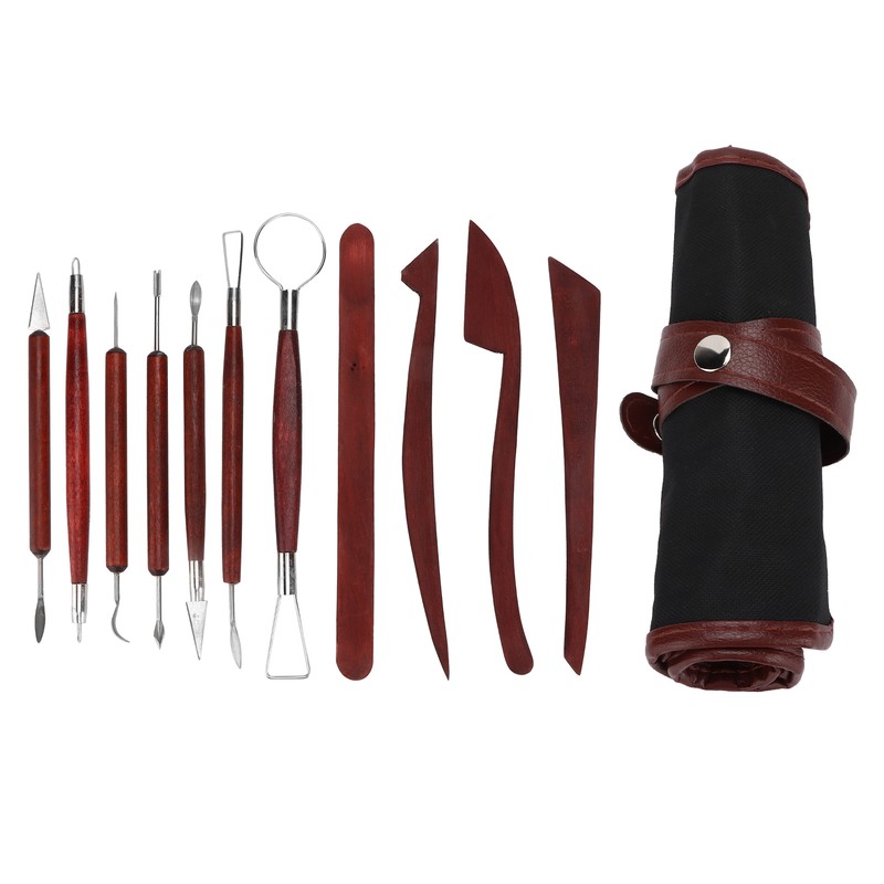 12pcs Soft Clay Carving Tools Multipurpose Stainless Pottery Accessories with