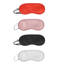 5 Pack Eye Sleep Masks, Eye Sleep Covering, Eye Blinderfold for Sleeping,Travel, Party Games, Supply (Red)