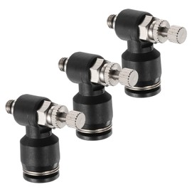 sourcing map 3pcs Air Flow Control Valve 6mm Tube OD x M5 Thread Push to Connect Fitting Air Line Fitting Elbow 90 Degree Speed Control Valve Adapter Fitting