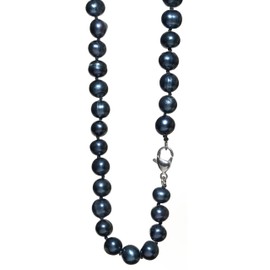 Anthony Vincent Regalo Moda 6mm Collar Negro Perlas Cultivadas. Súper acomodo al Cuello - Excelente opción de Regalos para Mujer! - Regalo para Mujer - Joyeria para Mujer - Cadenas para Mujer