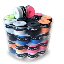 Alien Pros Tennis Racket Grip Tape (60 Grips) – Precut and Light Tac Feel Tennis Grip – Tennis Overgrip Grip Tape Tennis Racket – Wrap Your Racquet for High Performance (60 Grips, Mixed Colors)
