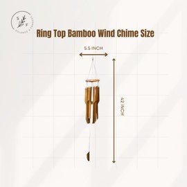 Solange & Frances Bamboo Wind Chimes for Outside, Wooden Windchimes, Home Decor Gifts for Women Who Have Everything, Wood Wind Chime, Gift idea for mom, Decor for Patio, Gifts for mom