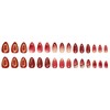 24Pcs Ombre Red Press on Nails Medium Almond Fake Nails